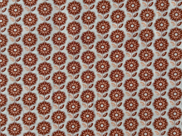 Baumwoll-Stoff Blumen Braun Bunt Nr 4905